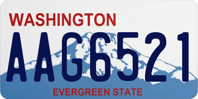 WA license plate AAG6521