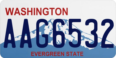 WA license plate AAG6532
