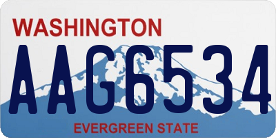 WA license plate AAG6534