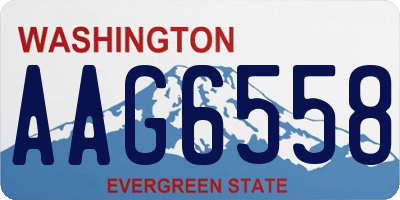 WA license plate AAG6558