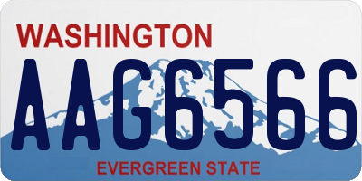 WA license plate AAG6566