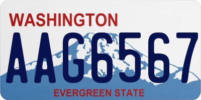 WA license plate AAG6567