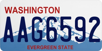 WA license plate AAG6592