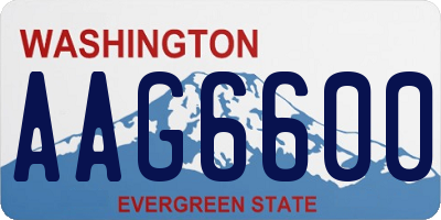 WA license plate AAG6600