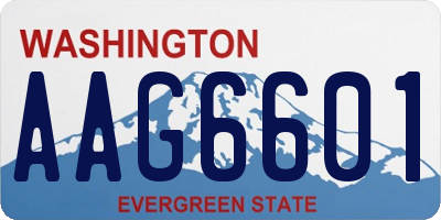 WA license plate AAG6601