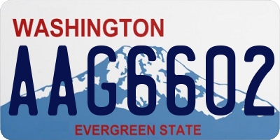 WA license plate AAG6602