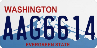 WA license plate AAG6614