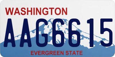 WA license plate AAG6615