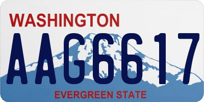 WA license plate AAG6617