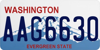 WA license plate AAG6630