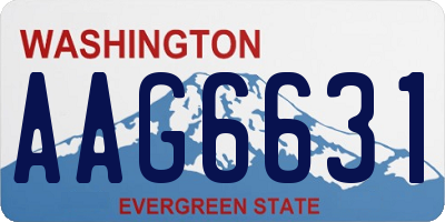WA license plate AAG6631