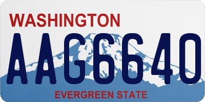 WA license plate AAG6640