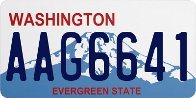 WA license plate AAG6641