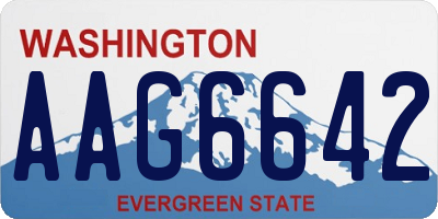WA license plate AAG6642