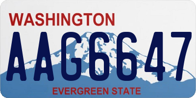 WA license plate AAG6647