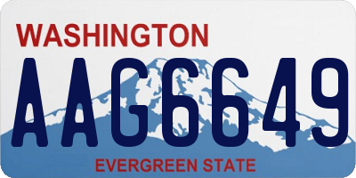 WA license plate AAG6649