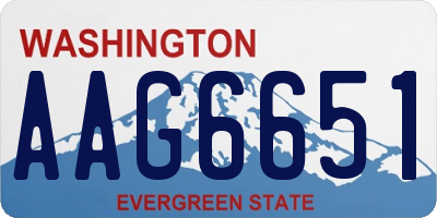 WA license plate AAG6651