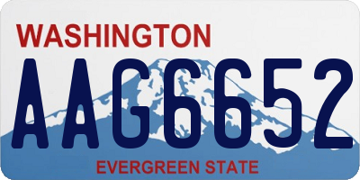 WA license plate AAG6652