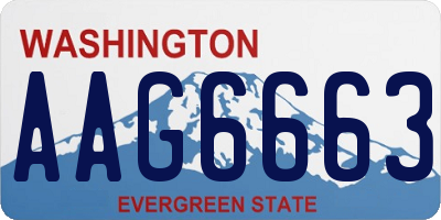 WA license plate AAG6663