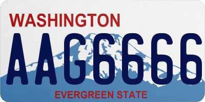 WA license plate AAG6666