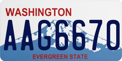 WA license plate AAG6670