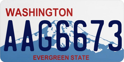 WA license plate AAG6673