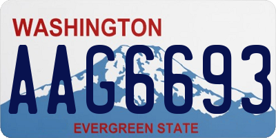 WA license plate AAG6693