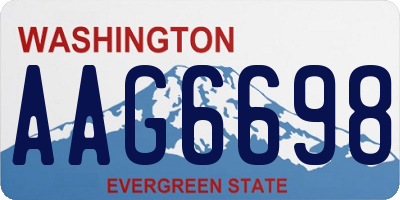 WA license plate AAG6698