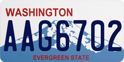WA license plate AAG6702