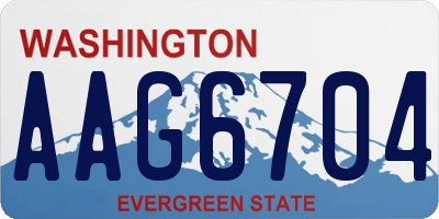 WA license plate AAG6704