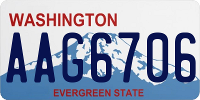 WA license plate AAG6706
