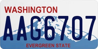 WA license plate AAG6707