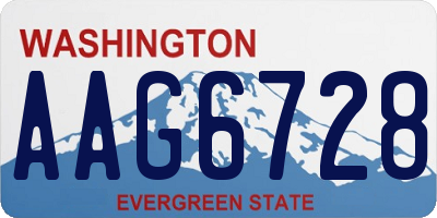 WA license plate AAG6728