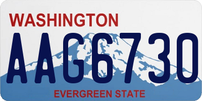 WA license plate AAG6730