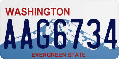 WA license plate AAG6734
