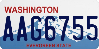 WA license plate AAG6755