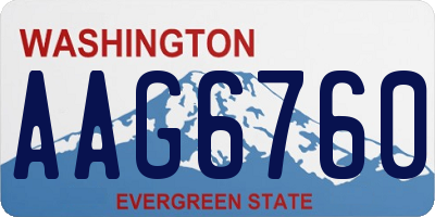 WA license plate AAG6760