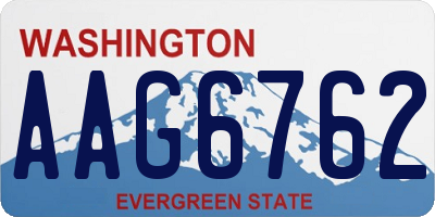 WA license plate AAG6762