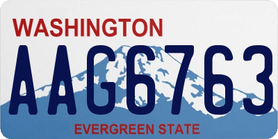 WA license plate AAG6763