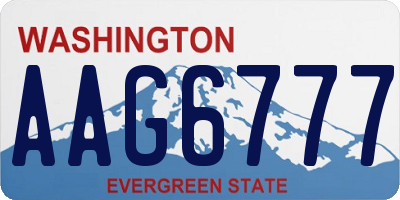 WA license plate AAG6777