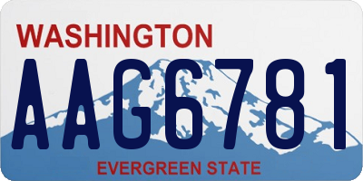 WA license plate AAG6781