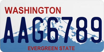 WA license plate AAG6789