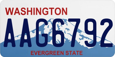 WA license plate AAG6792