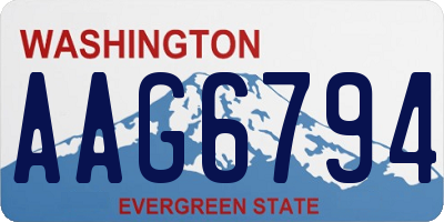 WA license plate AAG6794