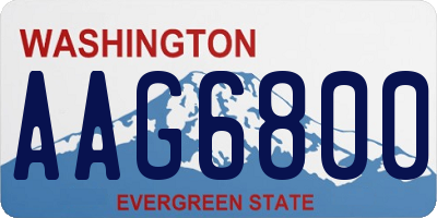 WA license plate AAG6800