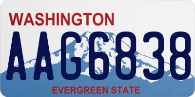 WA license plate AAG6838