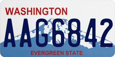 WA license plate AAG6842