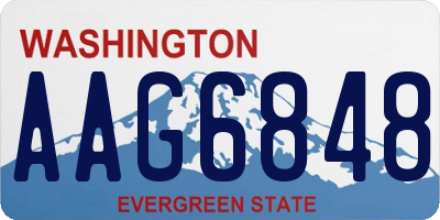 WA license plate AAG6848