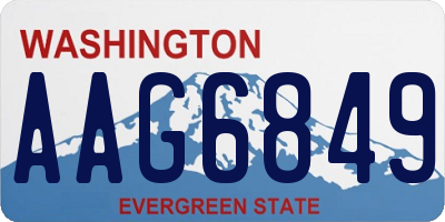 WA license plate AAG6849