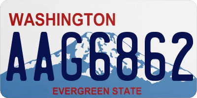 WA license plate AAG6862